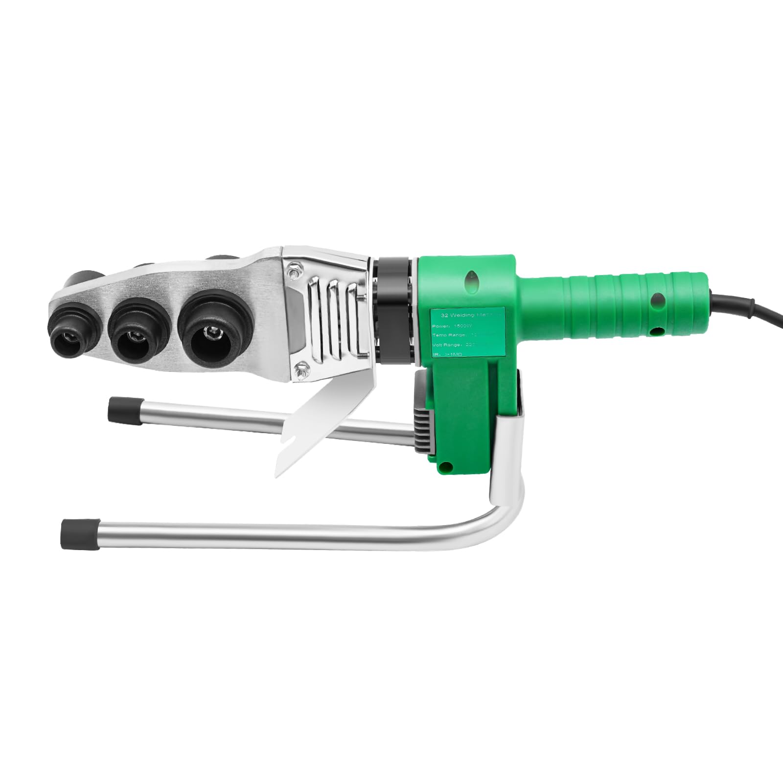 Zgrzewarka mufowa 1500 W, profesjonalna spawarka do rur z 3 głowicami tnącymi 20/25/32 mm, 25-385℃ PPR spawarka ręczna z wyświetlaczem cyfrowym, do rur PPR/PB/PE/PERT