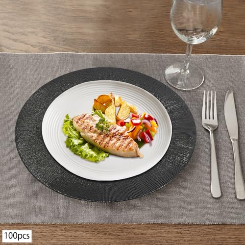 Platos cargadores redondos de 13'' 100 unidades reutilizables miniatura 5