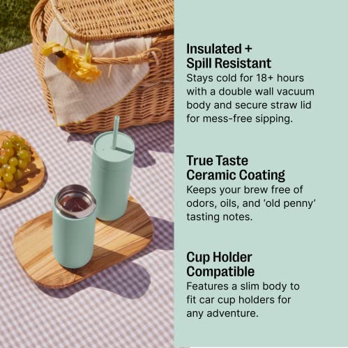 Fellow 20 oz Carter Carry Vacuum Insulated Tumbler for Water Tea, Coffee, Smoothies, & more, Stainless Steel - Image 3