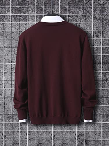 Floerns Men's Solid Long Sleeve Ribbed Knit Round Neck Sweater Pullover Top2