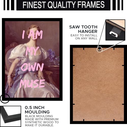 Image of BLINKART Framed Photo - I Am My Own Muse | Altered Art Theme | Motivational & Inspirational Wall Art Poster for Home, Bedroom, Living Room, Office, Hotel & Gifting - 12x8 Inch
