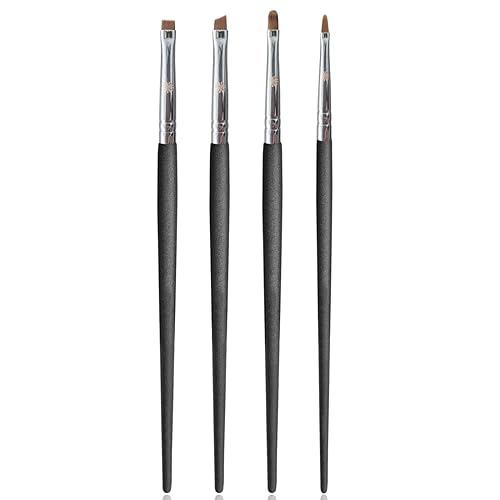 4 brochas para delineador de ojos fino, brocha delineador en ángulo, pincel delineador de ojos inclinado, para delineador de ojos de precisión para