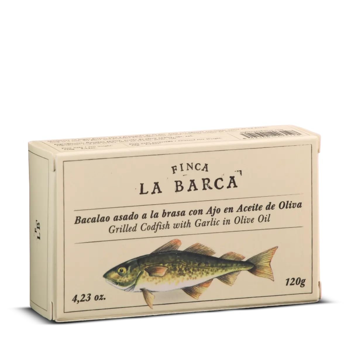 Bacalao Asado a la Brasa con Ajo en Aceite de Oliva 120g Conserva Gourmet Sabor Ahumado