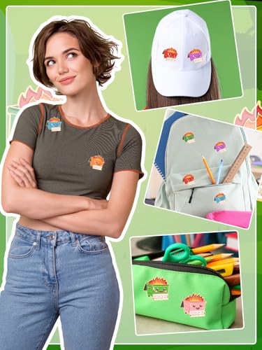 Image of JUNEBRUSHS 28pcs Positive Enamel Dumpster Fire Brooch Pins Inspirational Lapel Pins for Coworker Appreciation Gifts Party Supplies Clothes Decor Accessories（7colors）