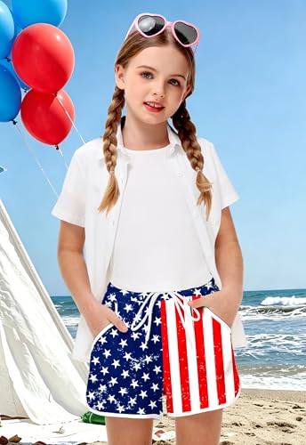 Image of Deerose Kids Hawaiian Swim Board Shorts Quick Dry Active Swim Trunk 5-14 Years