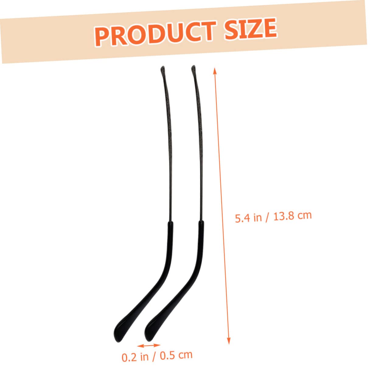 HOODANCOS 1 Pair Glasses Accessories Retainer Sunglasses Thin Glasses Legs Eyewear Leg Glasses Arm Gold Replacing Eyeglasses Leg Covers Tips Temples Temple Leg Black Metal