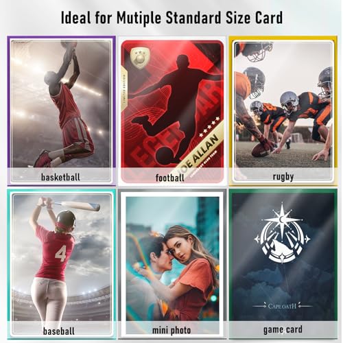 kitoyz 500pcs trading card sleeves matte top loading sleeves for standard cards 25inch x 35inch card protector sleeves for baseball cardsports cardsgame card 5 colors