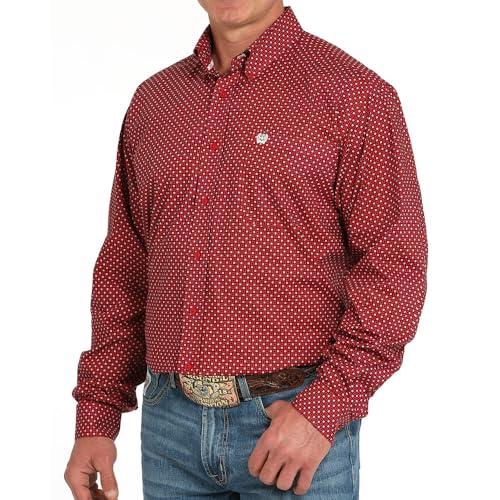 Cinch Men's Red Print Button Shirt2
