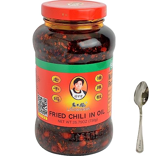 Fried Chili In Oil Sauce 25.75oz/730g, Pack of 3 Comes with 1 Z. Emma spoon