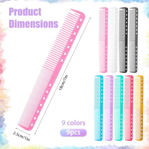 Set de 9 peines de corte de cabello de carbono miniatura 2