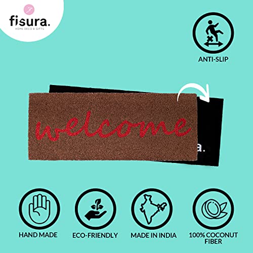 Fisura, Original Coconut Doormat with PVC Anti-slip Backing, cute welcome mat, Entrance Doormat - Image 3