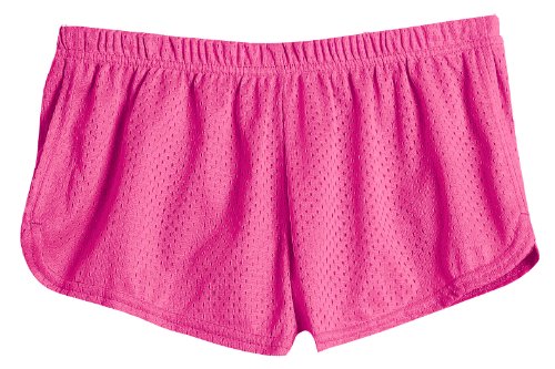 Soffe Junior's Mesh Teeny Tiny Short, Pink Glo, X-Large