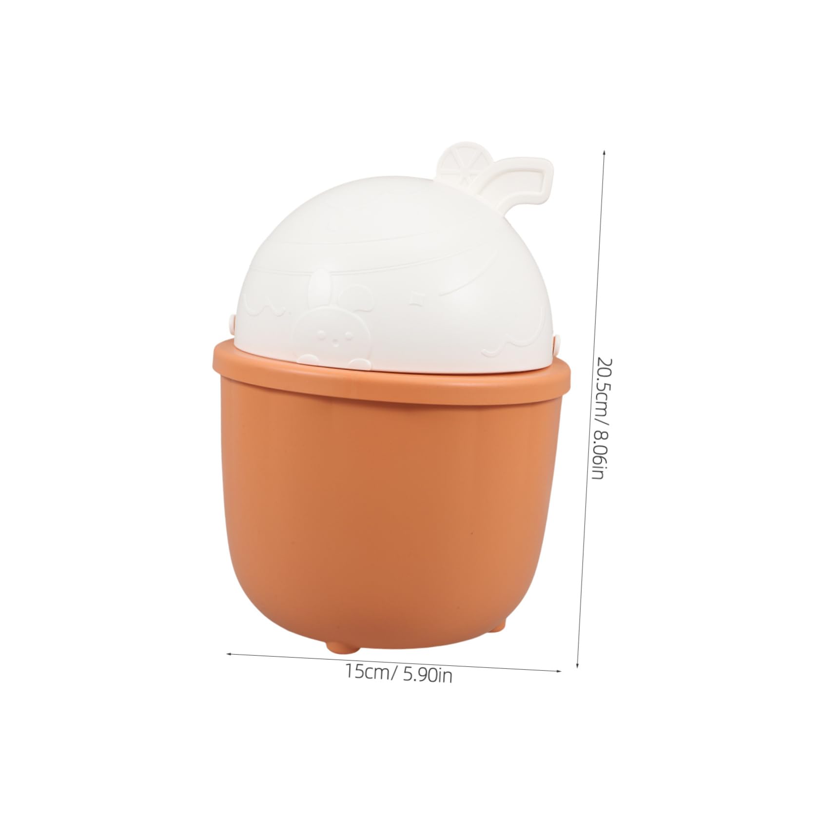 HAPINARY Cute Desktop Rabbit Trash Can Small Office Bathroom Bedroom Kitchen Waste Basket Lid