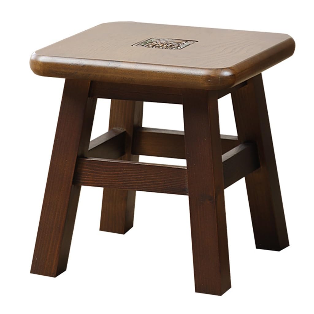 Kids Stool Small Stools Solid Wood Stool Step Stool Small Short Stool Square Stool With Pinecone Trim Foot Stool Shoe Changing Stool
