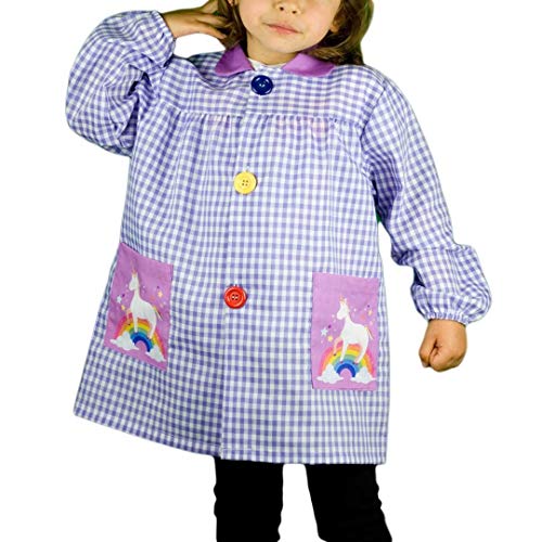 Klottz - Grembiule da bambina con unicorno fucsia