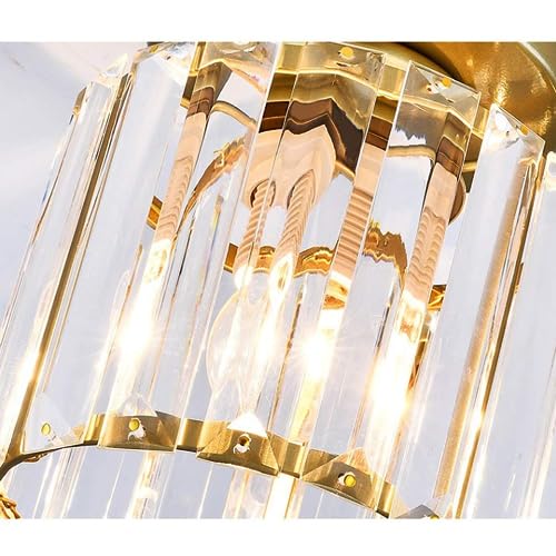 Luz de techo dorada con acabado de cristal de lujo para salones selectos 5