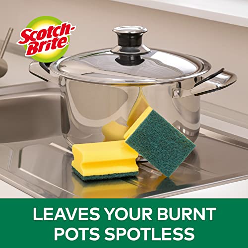 Scotch-Brite Classic Heavy Duty Scrub Sponge, 16 Pieces - Durable Scourer that Easily Removes Grease & Burnt-on Food
