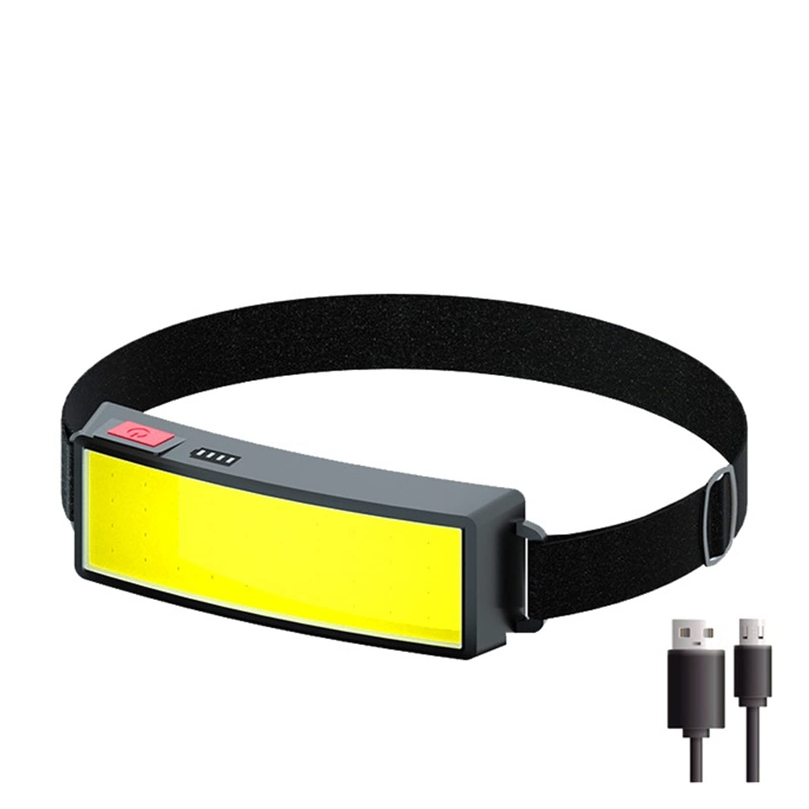 MyrRhe Linterna Frontal LED COB Recargable por USB: 3 Modos, Ideal para Senderismo y Acampada, Opciones de Colores Vibrantes