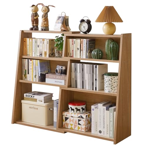 Aibiju Estantería Extensible de Madera, Organizador de 3 Niveles, de pie, con Forma de Cubo, para Sala de Estar, Oficina y Comedor, Roble YD BC005R