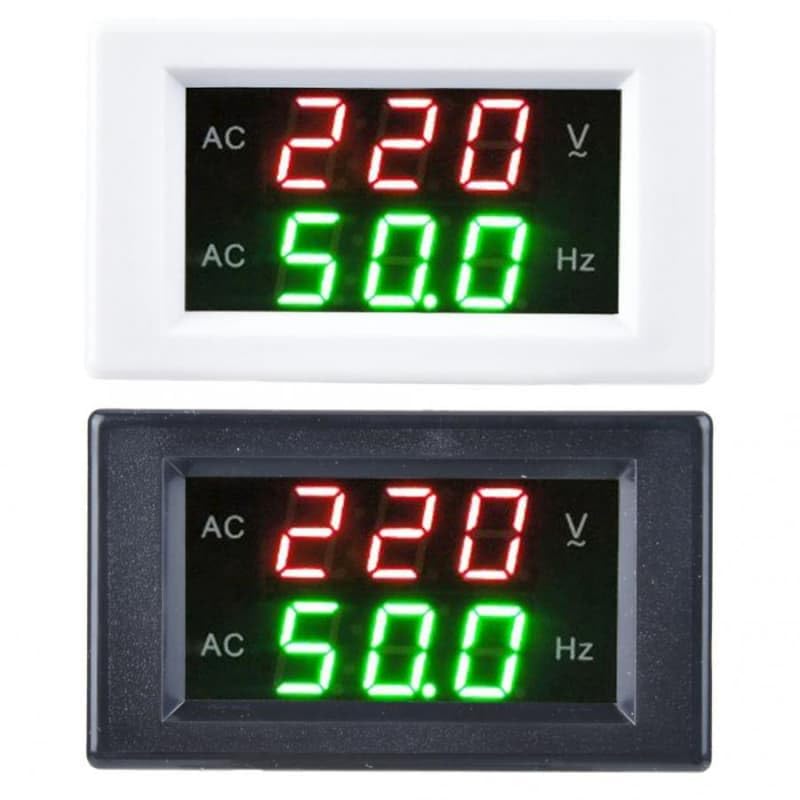 Frequency Counter Generator Dual Display LED Digital AC Voltmeter Frequency Meter Test Tool (White)