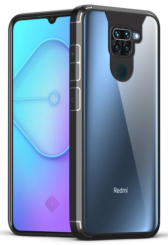 Mr. Case Transparent case with Silicone Frame Back Cover for Redmi Note 9 | Shockproof Transparent Hard Back Shockproof Bumper - Transparent (Black Border) (B0CXXR58GX) Amazon Price History, Amazon Price Tracker