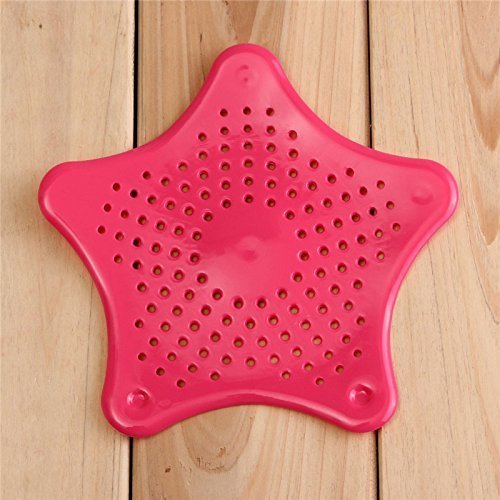 JRT Silicone Cover Hair Catcher Star Shape Drain Protector Sink Filter Hair Catcher Bath Sink Strainer for Home Kitchen and Bathroom - Multi-Color