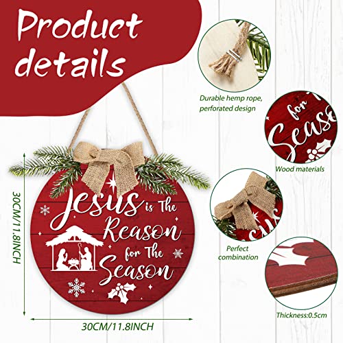Capoda-Christmas-Decorations-Wooden-Hanging-Sign-Jesus-Is-the-Reason-for-the-Season-Xmas-Door-Hanging-Decor-Christmas-Nativity-Scene-Front-Door-Sign-Wreath-for-Xmas-Holiday-Wall-DecorationRed Capoda Christmas Decorations Wooden Hanging Sign Jesus Is the Reason for the Season Xmas Door Hanging Decor Christmas Nativity Scene Front Door Sign Wreath for Xmas Holiday Wall DecorationRed