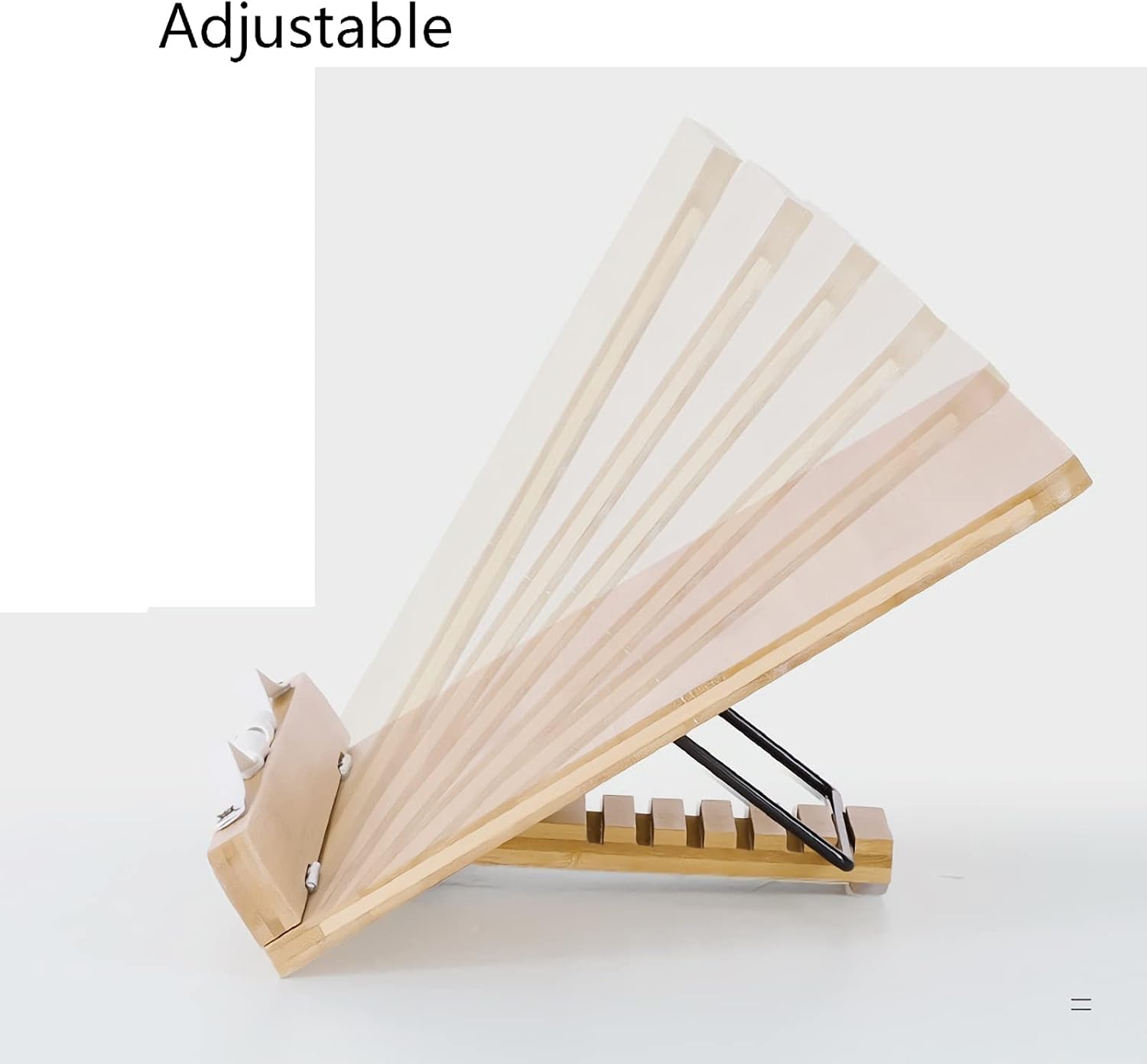 Book Stand Cookbook Stands Recipe Holders Adjustable Bookstand with Page Clips Holders Tray Easel Compatible with Smartphone Tablet (Size : M) ()