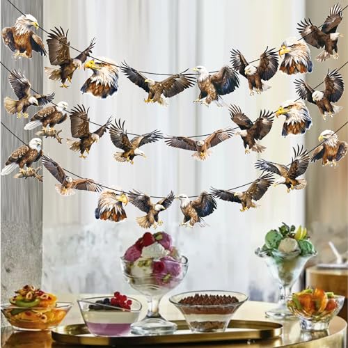 Image of Bald Eagle Banner Eagle Party Decorations Eagle Birthday Party Supplies Bald Eagle Cutout Banners for Fourth of July Patriotic Eagle Party Supplies