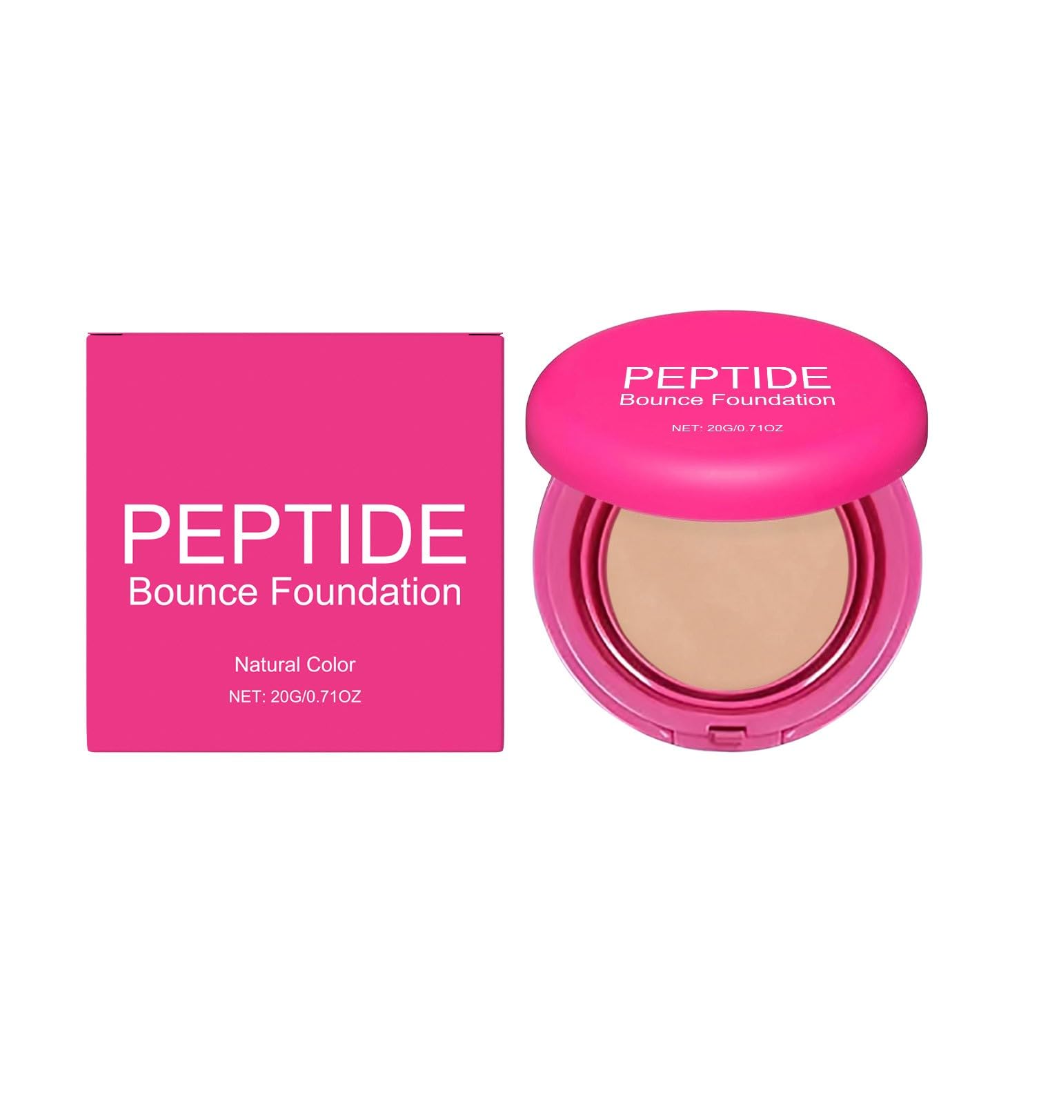 Peptide Bounce Foundation, Hydrating, Age-Defying Foundation for Mature Skin and All Skin Types, Peptide Bounce Balm Foundation, Vegan, Clean, Natural, Medium Buildable Coverage, Blurs Fine Lines