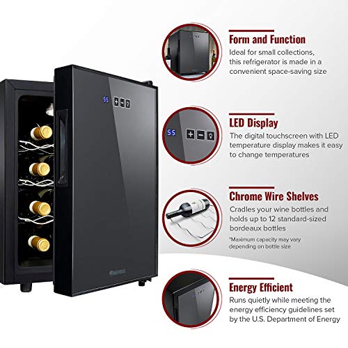 Wine Enthusiast 12Bottle Compact Wine Cooler Mini Fridge