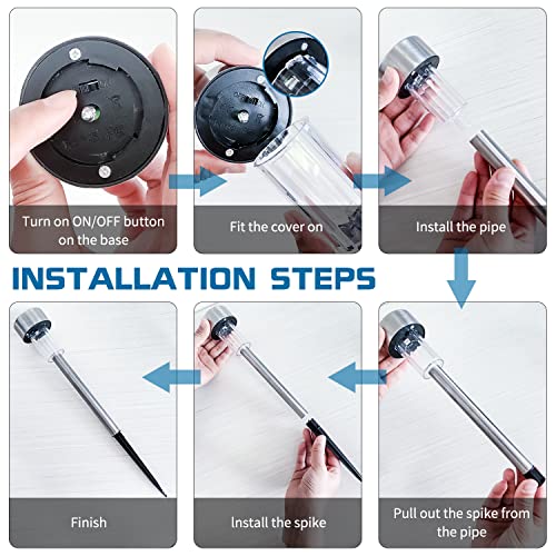 Solar Outdoor Lights 12 Pack, Solar Garden Lights Solar Powered Waterproof Landscape Path Lights Stainless Steel Led Outdoor Lights Solar For Walkway Yard Backyard Lawn Patio Driveway #TOP4