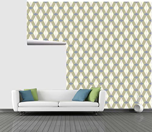 Image of CABANA HOMES Wall Stickers Geometrical DIY Wallpaper for Decals (45 x 125 cm, 2 Rolls) (12 sq. ft) Decorative Self Adhesive Bedroom, Living Room, Office, Green