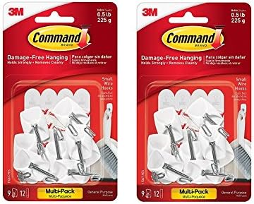 Command Wire Hooks Value Pack, Small, White, 9-Hooks (17067-9ES) (2)