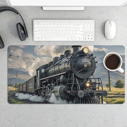 Steam Locomotive Train Large Protector de Escritorio Impermeable miniatura 5
