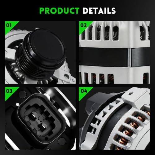 Image of 11787N Alternator Compatible With Chevrolet Camaro V6 3.6L 2012 2013 2014 2015, 12V 140Amp High Output, 6 Groove Pulley, Replace OE 22888109,104211-8131, 22859538, AND0641, AL8846X