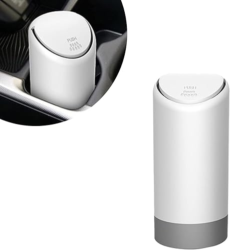 Miniatura 1 de 1 bote de basura para automóvil con tapa, 2.5 x 6.2 pulgadas, de silicona, portátil, pequeño, tipo de taza, impermeable, integrado para la mayoría