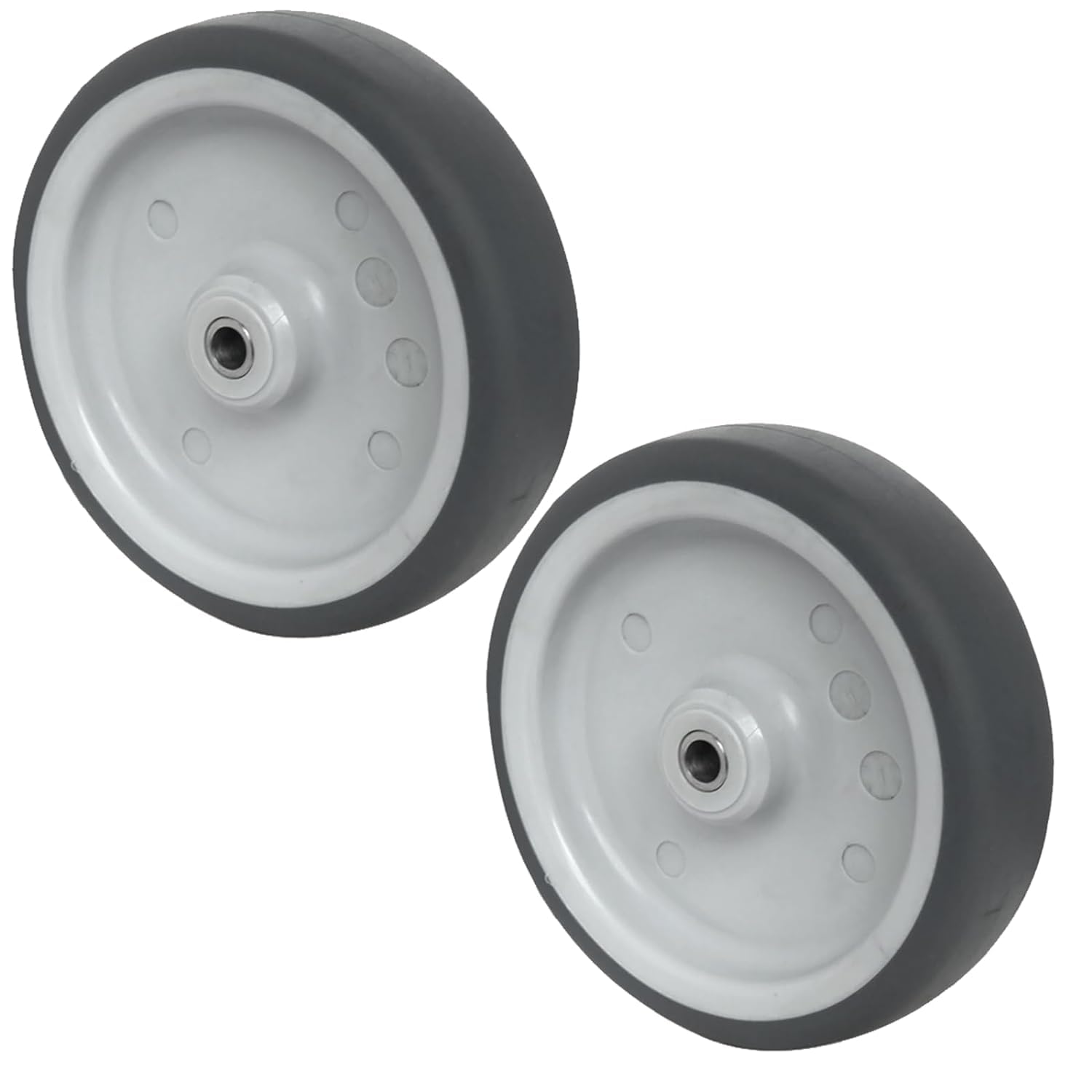 Set di 4 ruote da incasso da 125 mm con asse, rullo per apparecchi, cuscinetti scorrevoli, ruote per il trasporto, ruote per mobili, ruote industriali
