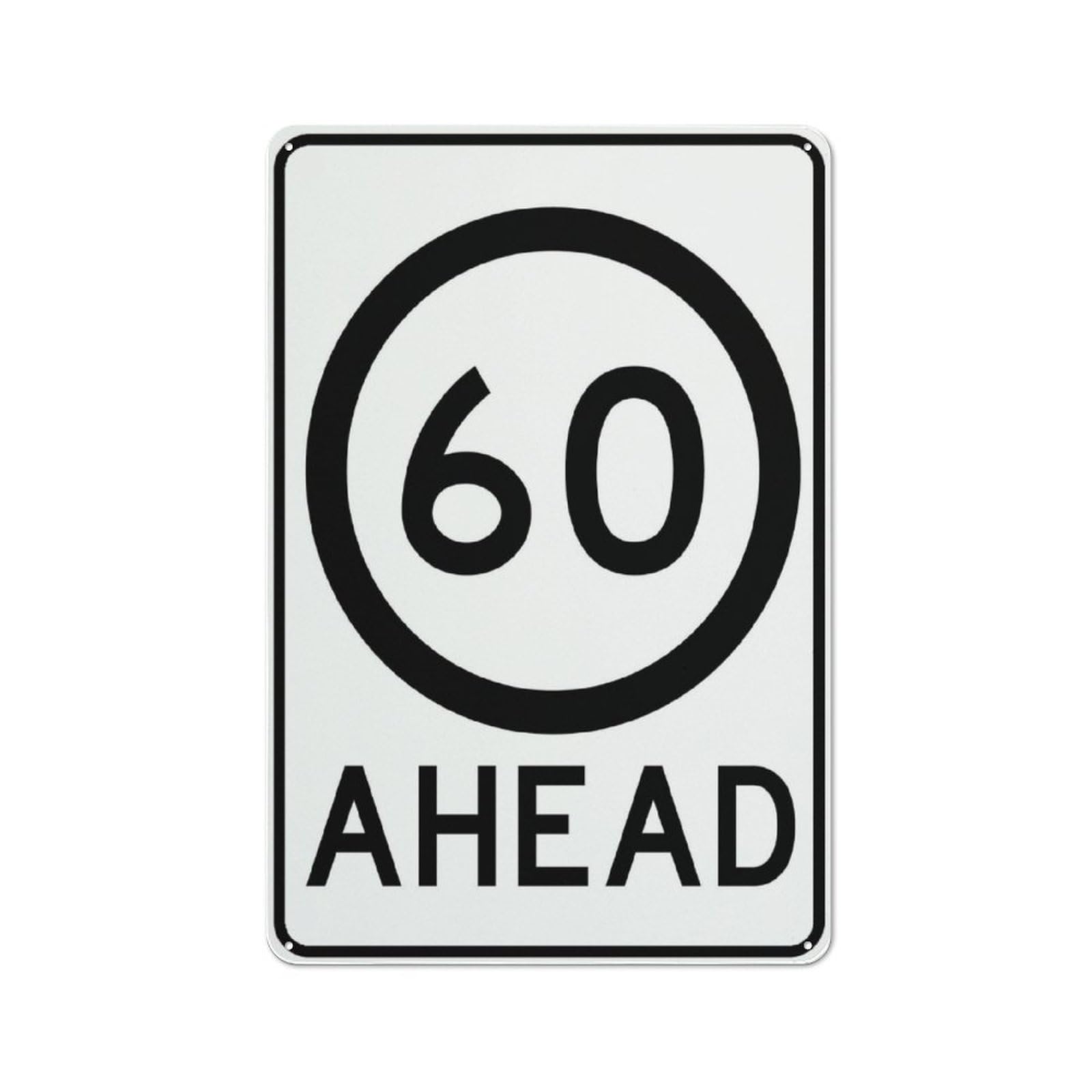 60Km Ahead Multi Message Traffic Sign 8X12 Inch Rust Free Aluminum Easy To Read & Sturdy Keep Out Outdoor Metal Signs For Home Farm Yard