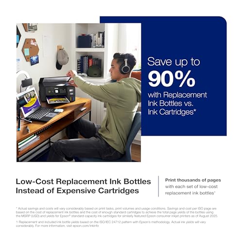 Epson EcoTank ET-2800 Wireless Color All-in-One Cartridge-Free Supertank with Scan and Copy, The Ideal Basic Home Printer - Black - Image 4