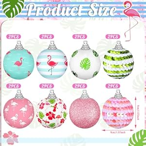 Zeyune 16 Pcs Tropical Summer Hanging Ball Ornament Summer Flamingo Hanging Ball Tropical Leaves Tree Decorations Palm Flamingos Ornaments for Holiday Party Favors Zeyune 16 Pcs Tropical Summer Hanging Ball Ornament Summer Flamingo Hanging Ball Tropical Leaves Tree Decorations Palm Flamingos Ornaments for Holiday Party Favors