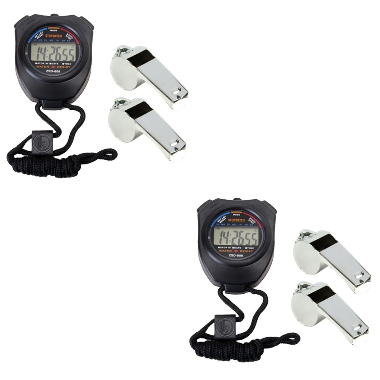 BESPORTBLE 2pcs Multi-Functional Electronic Stopwatch Large Display for Sports with Whistles for Trainers Ideal for Racing Running Swimming Random Style-image-43