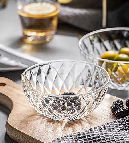 Le'Raze GL946-ZIBO-GB2078 Glass Bowl, Decorative Diamond Design Bowls For Kitchen & Home Décor, Centerpiece Table Decorations Great thumb #7