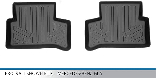 Miniatura 3 de SMARTLINER Juego de alfombrillas negras de segunda fila para todo tipo de clima, ajuste personalizado para Mercedes-Benz Clase GLA 2021