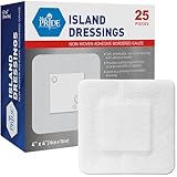 Medpride 4” x 4” Bordered Gauze-Island Dressing| 25 Pack-Individually Packed Pouches| Wound Dressing with Adhesive, Breathable Borders| Sterile & Highly Absorbent| Latex-Free