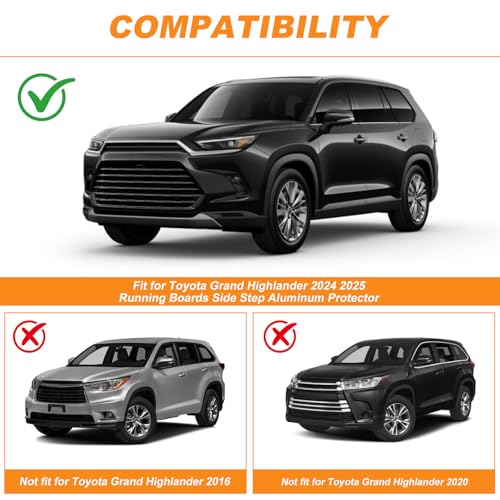 Estribos laterales para Toyota Grand Highlander 2024 2025 miniatura 2