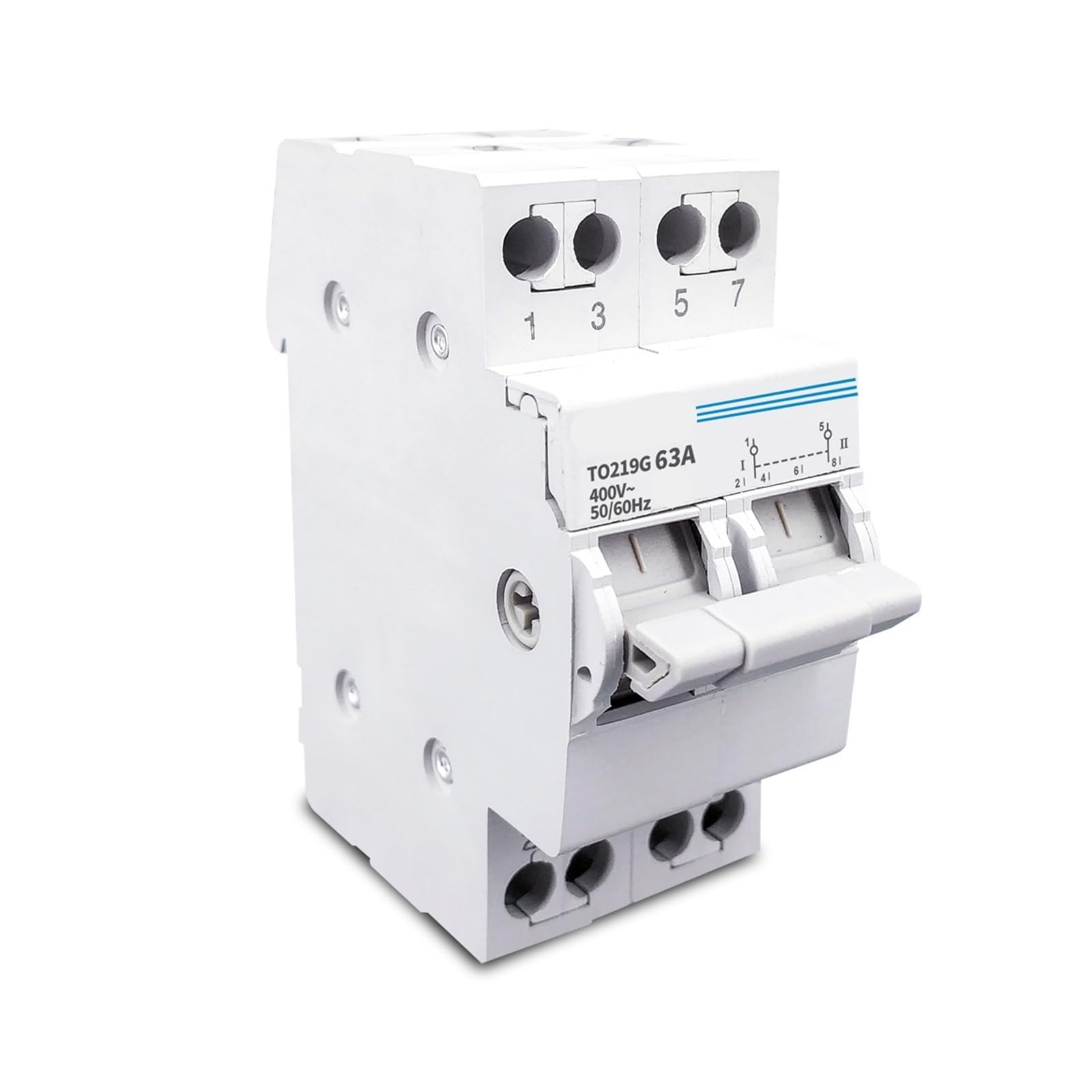 1P 2P 3P 4P 110V 63A MTS Dual Power Manual Transfer Isolating Switch Interlock Circuit Breaker 1Pcs(2,40A)