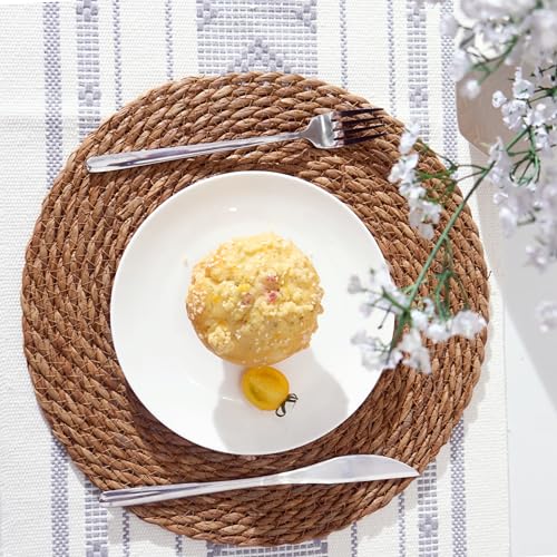 Round-Placemats-Set-of-4-Woven-Cattail-Chargers-for-Dinner-Plates-Non-Slip-Heat-Resistant-Table-Decor-Boho-Farmhouse-Kitchen-DecorCattail-13-inch Round Placemats Set of 4 Woven Cattail Chargers for Dinner Plates Non Slip Heat Resistant Table Decor Boho Farmhouse Kitchen DecorCattail 13 inch