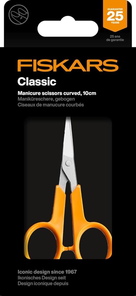 Fiskars Classic 1075058 Manicure Scissors, Curved, Right And Left