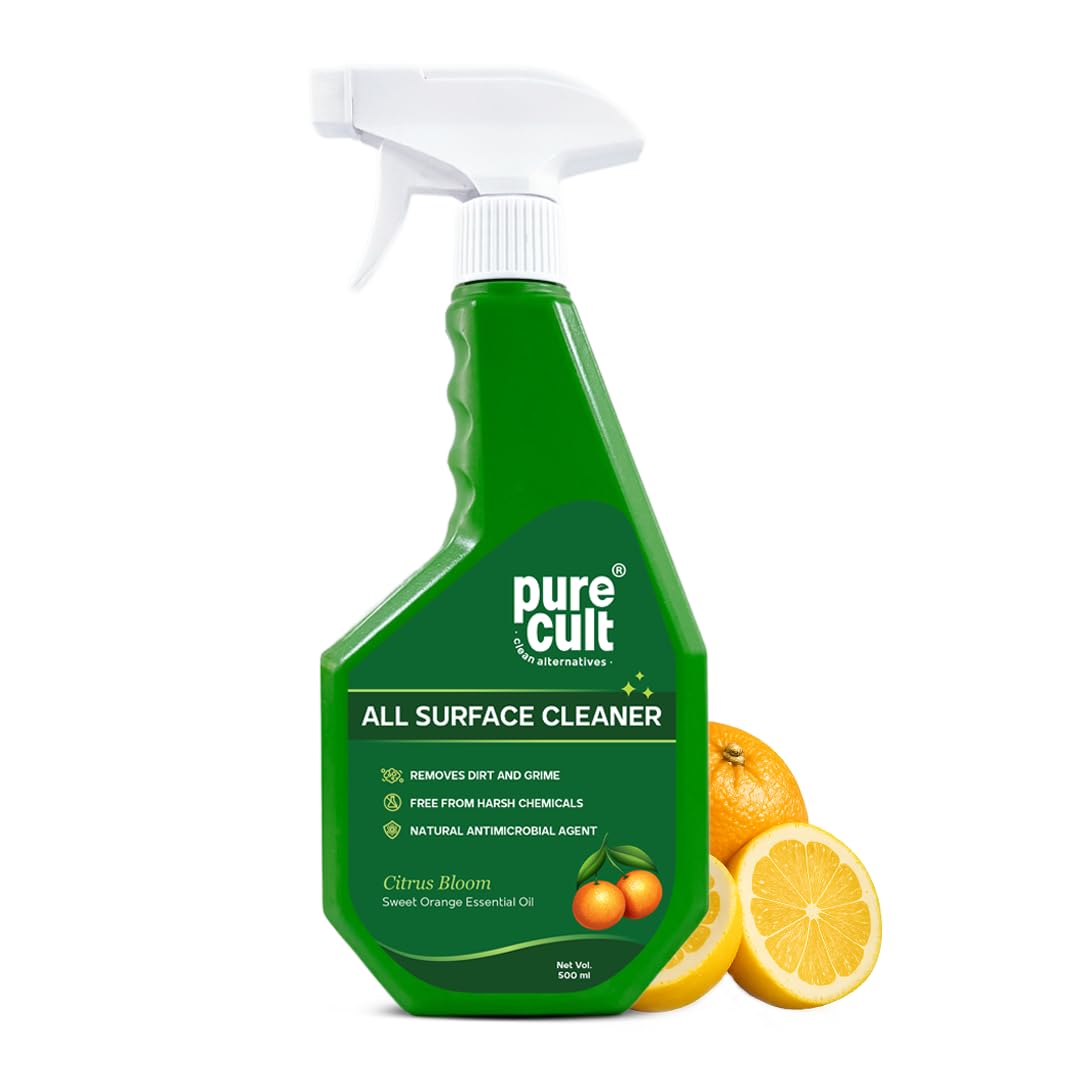 All Surface Cleaner | Degreases & disinfects | Use on kitchen counters, granite, stoves, chimneys, glass, wood | Long-lasting fragrance | Kids & Pets Safe | Sweet Orange Essential Oil | 500ml
